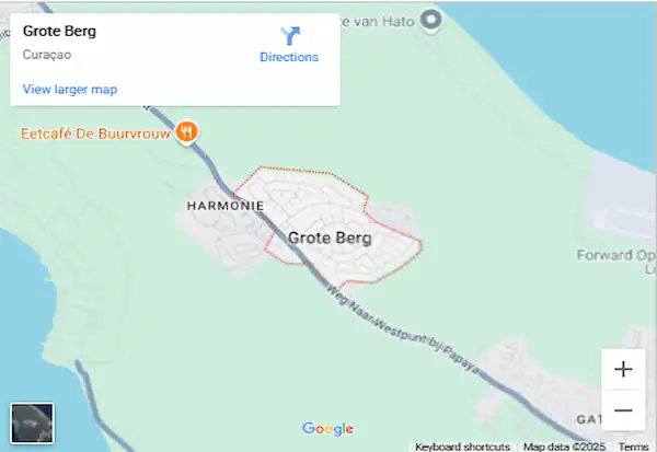 Grote Berg Curacao Map and Location